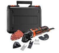 BLACK+DECKER Outil Multifonctions Oscillatoire Filaire 300W - 22 000 Osc/min - 2,8° - Fixation Rapide Et Sans Outil - Livré En Coffret Avec 11 Accessoires : Sciage - Ponçage Et Raclage - MT300KA-QS