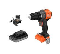 BLACK+DECKER Perceuse, 20 V MAX POWERCONNECT sans fil sans balais de 1,3 cm avec batterie 2 Ah et chargeur, embout de tournevis à double extrémité, lumière LED, poignée ergonomique, légère (BLD782D1)