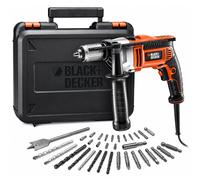 Black & Decker Perceuse à Percussion 750 W KR705KA40-FR Orange Noire Argent