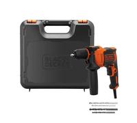 BLACK+DECKER Perceuse à percussion filaire 710W, BEH710K-QS | 0-2 800 tr/min, 4 forets et mallette inclus