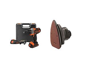 BLACK+DECKER Perceuse MultiEvo + Tête de ponceuse + 2 Batteries