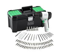 BLACK+DECKER Perceuse Visseuse 12V REVIVA avec Batterie Intégrée 1.5Ah 80 Accessoires et boite à outil avec organiseurs 12,5" REVDD12ASTB-QW