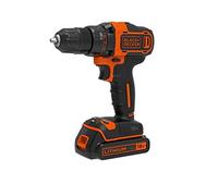 BLACK+DECKER Perceuse-visseuse 18V 2G, 2 vitesses, embrayage 11 positions, couple 40Nm, 2 batteries 1.5Ah, chargeur 400mA et boîte de rangement, BDCDD186KB-QW