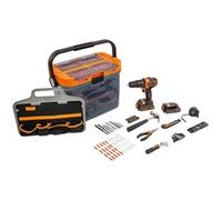 BLACK+DECKER Perceuse-visseuse à percussion sans fil BCKSB04 18 V Kit 2x1,5 Ah 60 accessoires