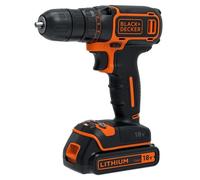 BLACK+DECKER Perceuse-visseuse sans fil BDCDC18BAFC-QW 18V avec coffret, 2 batteries, chargeur et 80 accessoires