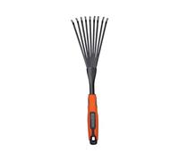 BLACK+DECKER Râteau à main - 38,8 cm - Poignée ergonomique - Facile à accrocher - Noir/Orange, Plastique