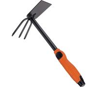 BLACK+DECKER Pioche double - 3 dents et talon - 30 cm - Poignée ergonomique - Noir/Orange