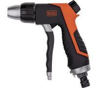 BLACK+DECKER Pistolet pulvérisateur pour tuyau d'arrosage Débit d'eau réglable ABS plastique et caoutchouc thermoplastique noir/orange