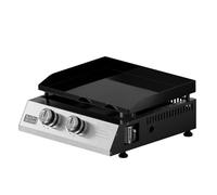 Black+Decker - Plancha à gaz BXOP4900F 2 brûleurs 2,45 kW | Plaque acier émaillé | Surface 580x360 mm | Nettoyage facile | 10 personnes | Gaz butane/propane | Pieds réglables
