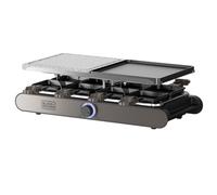 Black+Decker - Raclette, 8 convives| Plaques 21 x 21 cm| Température réglable| 1400 W| Plaque réversible et antiadhésive| Pierre naturelle| Accessoires inclus| Sans PFOA