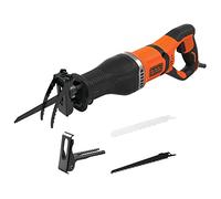 BLACK+DECKER Scie Sabre - 750 W, Vitesse Variable, 2800 crs/min, Profondeur de Tête Ajustable, Changement de Lame Sans Outil, Support de Branches Amovible et 2 Lames