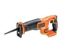 BLACK+DECKER Scie Sabre Sans Fil - Débattement : 22 mm - Lame de 15 cm - 1 lame, 18V, Orange, Sans batterie BDCR18N-XJ