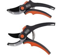 BLACK+DECKER Sécateur - Capacité de Coupe 14 Ø CM - Lame en Acier Trempé - Manche avec Soft Grip - 20 x 6 x 1,6 CM - Cisailles à Fleurs - Sécateurs - Sisailles à Haies
