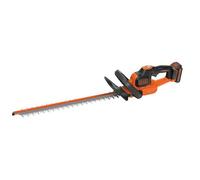 BLACK+DECKER Taille-Haies Sans Fil 18V, Taille-Haies Electrique 50 cm avec Batterie 2 Ah, Lame Asymétrique Double Action, Double Interrupteur et Double Poignée, Ecartement 18 mm, GTC18502PC-QW Orange