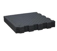 BLACK+DECKER Tapis de sol 6 pièces - 40 x 40 x 1 CM - Protection du sol - Matériau amortissant - Tapis puzzle - strié - Noir