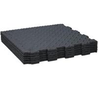 BLACK+DECKER Tapis de Sol 6 Pièces - 40 x 40 x 1 CM - Tapis de Sport et Gym - Protection de Sol - Matériau d'amortissement - Tapis Mousse Puzzle - Rainures - Noir