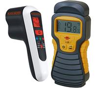 BLACK+DECKER TLD100-XJ Détecteur de Fuites Thermiques sans Fil - Blanc/Noir & Brennenstuhl Détecteur d’humidité pour Divers matériaux, humidimètre avec Affichage Digital LCD, Anthracite & Jaune