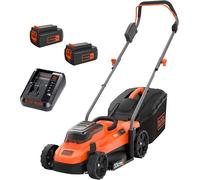 BLACK+DECKER Tondeuse 33 Sans Fil, Tondeuse Ã€ Gazon Electrique 36V Livrée Avec 2 Batteries 2,5 Ah, 5 Hauteurs Réglables De 25 Ã€ 65 Mm, Fonction Mulching, Idéale Jusqu'à 500m², BCMW3336L2-QW