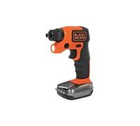 BLACK+DECKER - Tournevis Electrique BDCSFS30C-QW - 3.6V, 180 tr/min, 5.5Nm, Lampe LED Intégrée, Coffret d'Accessoires Situé Sur La Base, Orange - 31 Embouts de Vissage Noir
