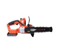 BLACK+DECKER - Tronçonneuse sans fil - 3,1 m/s - 2 Ah - réservoir de 25 ml - Double interrupteur - protection main gauche et frein de chaine instantané - GKC1820L20-QW