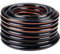 BLACK+DECKER Tuyau d'arrosage 15 mètres ⌀19MM - PVC résistant - Arrosage du jardin, lavage de la voiture, remplissage de la piscine - S'adapte à tous les robinets standards - Noir/Orange