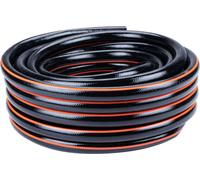 BLACK+DECKER Tuyau d'arrosage 25 mètres ⌀13MM - PVC résistant - Arrosage du jardin, lavage de la voiture, remplissage de la piscine - S'adapte à tous les robinets standards - Noir/Orange