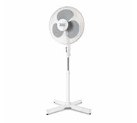 BLACK+DECKER Ventilateur de sol BXEFP40E - blanc - orientable - oscillant - 3 vitesses de vent - silencieux - extensible jusqu'à 1,25m