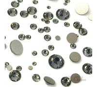 Black Diamond (215) 144 PCS Swarovski 2058/2088 Crystal Flatbacks en strass nail art assorti m lang avec des tailles SS5 SS7 SS9 SS12 SS16 SS20