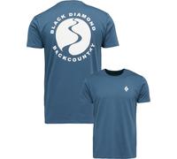 Black Diamond - T-shirt en coton biologique - M Bd Backcountry Stamp SS Tee Midnight Blue pour Homme en Coton - Taille 167-184 cm - Bleu Bleu 167-184 cm