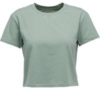 Black Diamond - T-shirt urbain en coton biologique stretch - W Bd Stripe Crop SS Tee Foam Green-Laurel Green pour Femme en Coton - Taille L - Vert Vert L