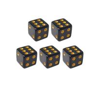 Black Dice Set 16mm Acrylic Gaming Dice for Board Games | Durable acrylic construction, 16mm standard size, fits various tabletop board games and rpg gaming sessions 16mm 5pcs