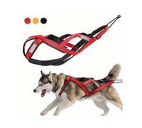(Black) Dog Harness Dog Sled Harness Reflective Pet Weight Pulling Sledding Harness Adjustable X Shaped Back Harness For Medium And Large Dogs