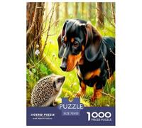 Black Dog hérisson Puzzle De 1000 Pièces pour Adultes Et Enfants Dès 14 Ans Jeux De Défi Jouets Éducatifs Divertissement Créatif Cadeau Classiques Décoration De La Maison 70x50cm/1000pcs