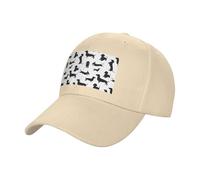 Black Dogs Casquette de baseball unisexe en coton incurvé avec motif imprimé sur le devant, casquette en sergé respirant avec boucle en métal réglable, beige, Taille unique