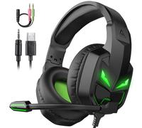 Black EKSA écouteurs de jeu filaires E7000, pour PC/Xbox/PS4/PS5, avec Microphone, intra-auriculaires rvb, 3.5mm + USB, casque d'ordinateur ""Nipseyteko