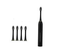 (Black)Electric Ultrasonic Toothbrush Childrens Kid Six Speed Mode Home Soft Hair USB Charging Waterproof Adult Tooth Cleaner Automatic Couple Set