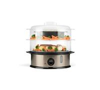 Black & Decker Cuiseur vapeur BXST800E 800W 6,5L Réservoir 1L 2 plateaux Minuteur 60 min Blanc G