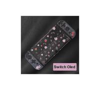 (Black) Étui rigide NS à motif sakura en relief pour Nintendo Switch