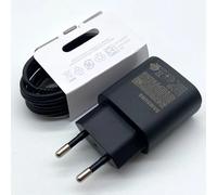 Black Eu And Cable-Samsung-Chargeur Super Rapide Usb Type C, Adaptateur Cargador Pour Galaxy S24, S23, S20, S21, S22 Plus, A54, A34, Z Flip Possède 5, 6, 4, 25w