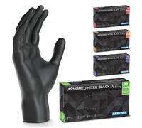 Black Extra Strong Disposable Gloves,Nitrile Gloves Size M,50% Thicker,100 P./Box,Powder-Free Disposable Gloves,Latex Free Mechanical Nitrile Gloves,Disposable Glove In Sizes S,M,L &