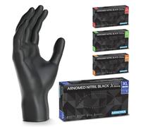 Black Extra Strong Disposable Gloves,Nitrile Gloves Size Xl,50% Thicker,100 P./Box,Powder-Free Disposable Gloves,Latex Free Mechanical Nitrile Gloves,Disposable Glove In Sizes S,M,L &