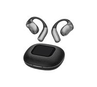(Black)Factory LCD full color touch screen Bluetooth headphones YJ33 open ear leather