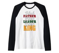 Black Father Leader Juneteenth King Melanin, fête des pères pour Hommes Manche Raglan