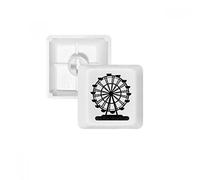 Black Ferris Wheel Amusement Park Silhouette PBT Keycaps pour clavier mécanique Blanc OEM sans marquage R3 multicolore