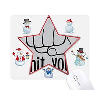 Black Fist Personalized Gesture Pattern Christmas Snowman Family Star Mouse Pad