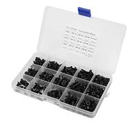 Black Flat Head Socket Screws Set, Stainless Steel M3 M4 M5 | Hex Drive, Precision Cut Threads, 460-Piece Kit with Plastic Storage Box, for Machinery Repair and Maintenance
