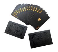 Black Foil Poker Cards - Waterproof 54 Card Deck Set, Reflective Style Playing Cards, Premium Durable Game Pack, Party Entertainment Family Interaction | Travel Home Gathering Game Night Use