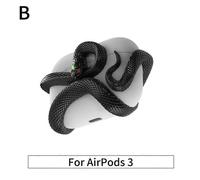 (Black For AirPods 3) Snake Wireless Earphone Case Headset Protective Case For Airpods Pro1/Pro2