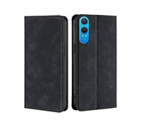 (Black) For OnePlus Nord CE4 Lite 5G Wallet Case PU Leather Magnetic Closing Phone Cover