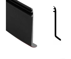 Black For Rain Guard - Barrière d'étanchéité en caoutchouc avec canal de drainage biseauté à 135° pour coulisser et battant, joint de seuil imperméable et coupe-vent (5 cm x 50 cm)